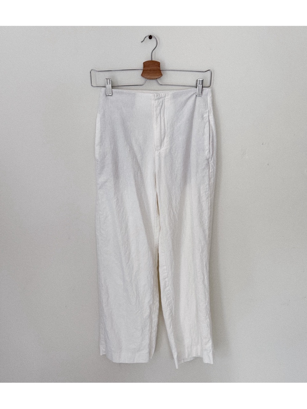 gap linen-blend relaxed straight ankle pants